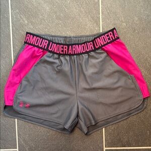 Under Armour Women's Athletic Shorts in Gray and Pink